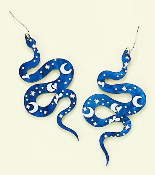 Reputation Cosmic Snake Earrings - blue