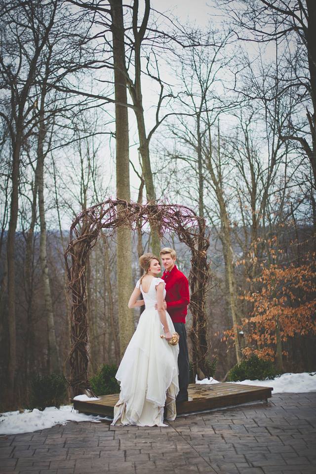 Couture Ivory Lace Handkerchief Gown
