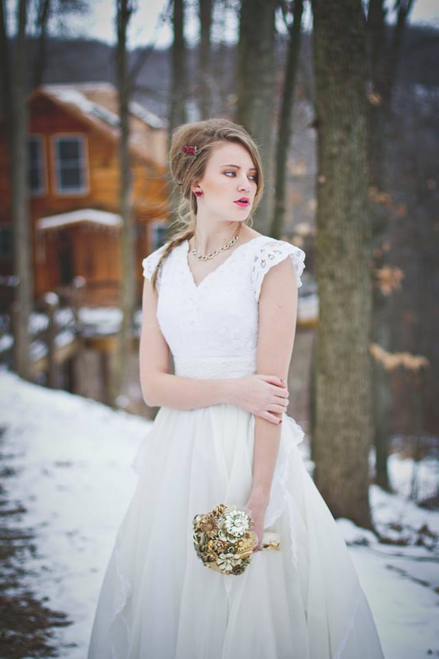 slim fit dress slacks Couture Ivory Lace Handkerchief Gown