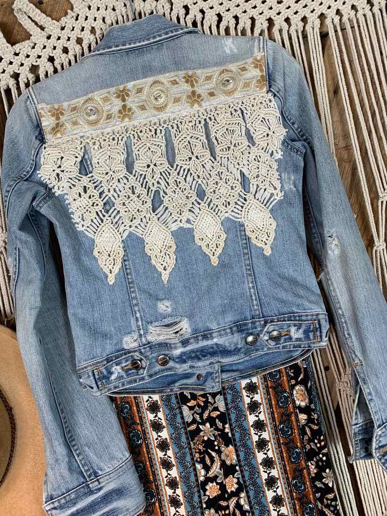 Embellished denim shop jacket boho