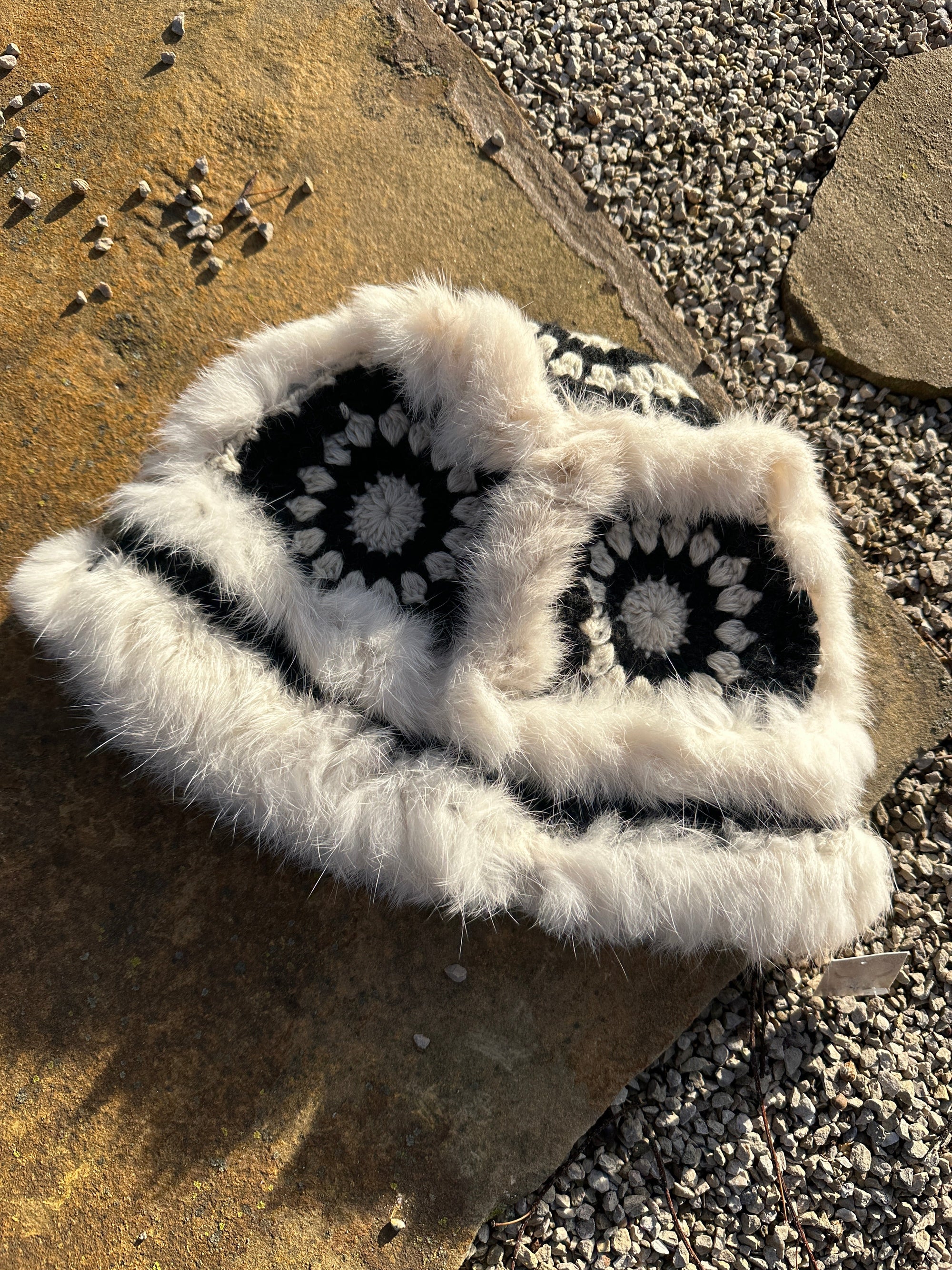 winter fur crochet hat