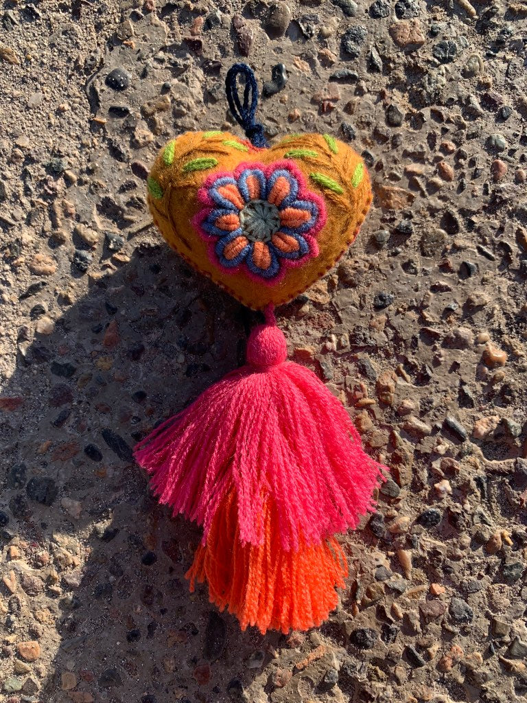 bag charm heart shaped 