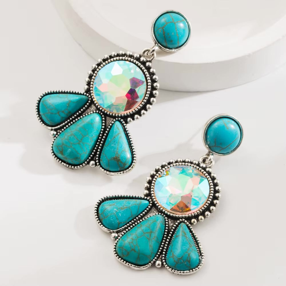 turquoise statement earrings