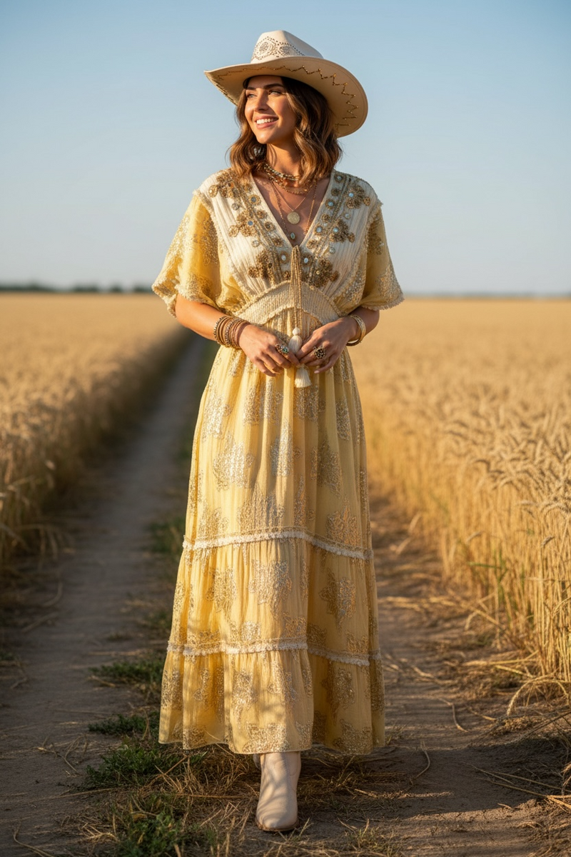 beautiful lux boho style dress
