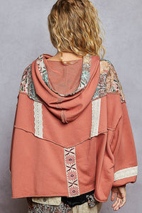 Relaxed BOHO style French terry hoodie