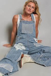 Vintage Inspired Denin Patchwork Overalls