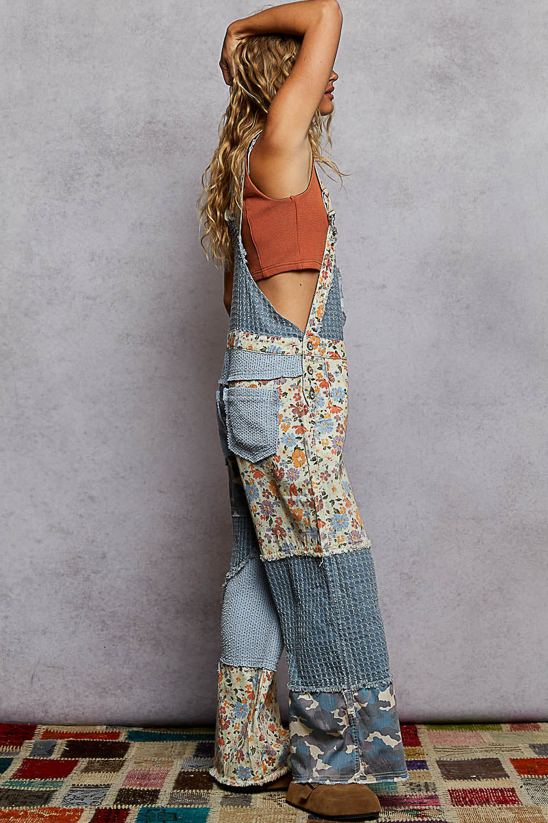 *PRE ORDER* Daydreamer Waffle Patchwork Overalls
