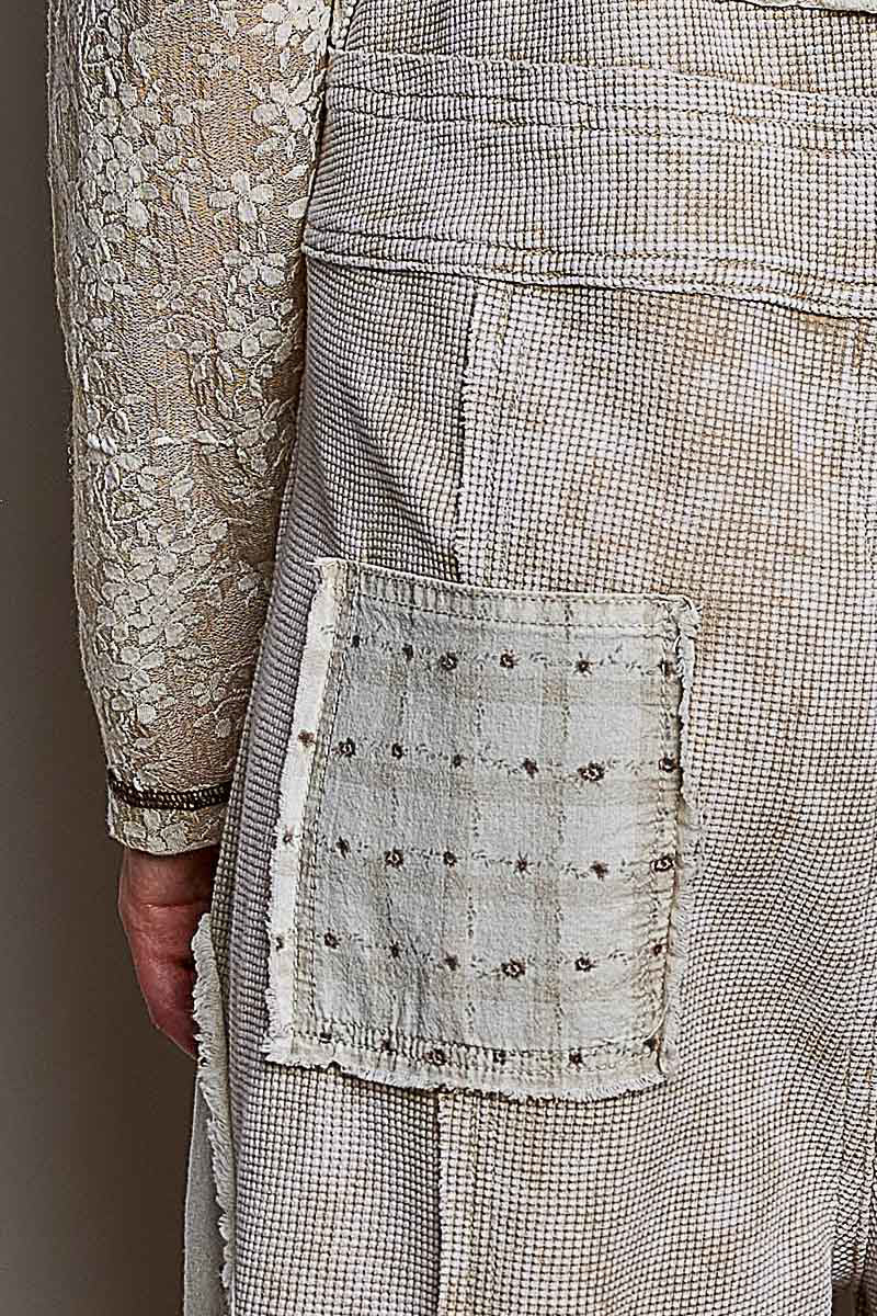 Everyday Waffle Patchwork Overalls - Oatmeal