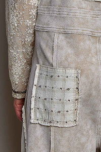 Everyday Waffle Patchwork Overalls - Oatmeal