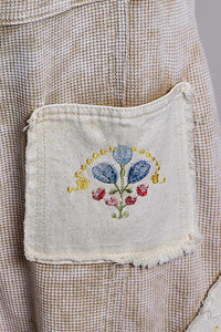 Everyday Waffle Patchwork Overalls - Oatmeal