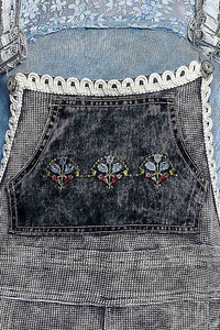 Everyday Waffle Patchwork Overalls - Ash Black