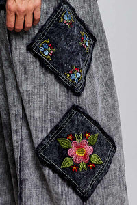 Everyday Waffle Patchwork Overalls - Ash Black