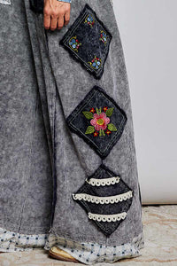 Everyday Waffle Patchwork Overalls - Ash Black