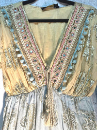 Dusty Blue Western Maxi Dress