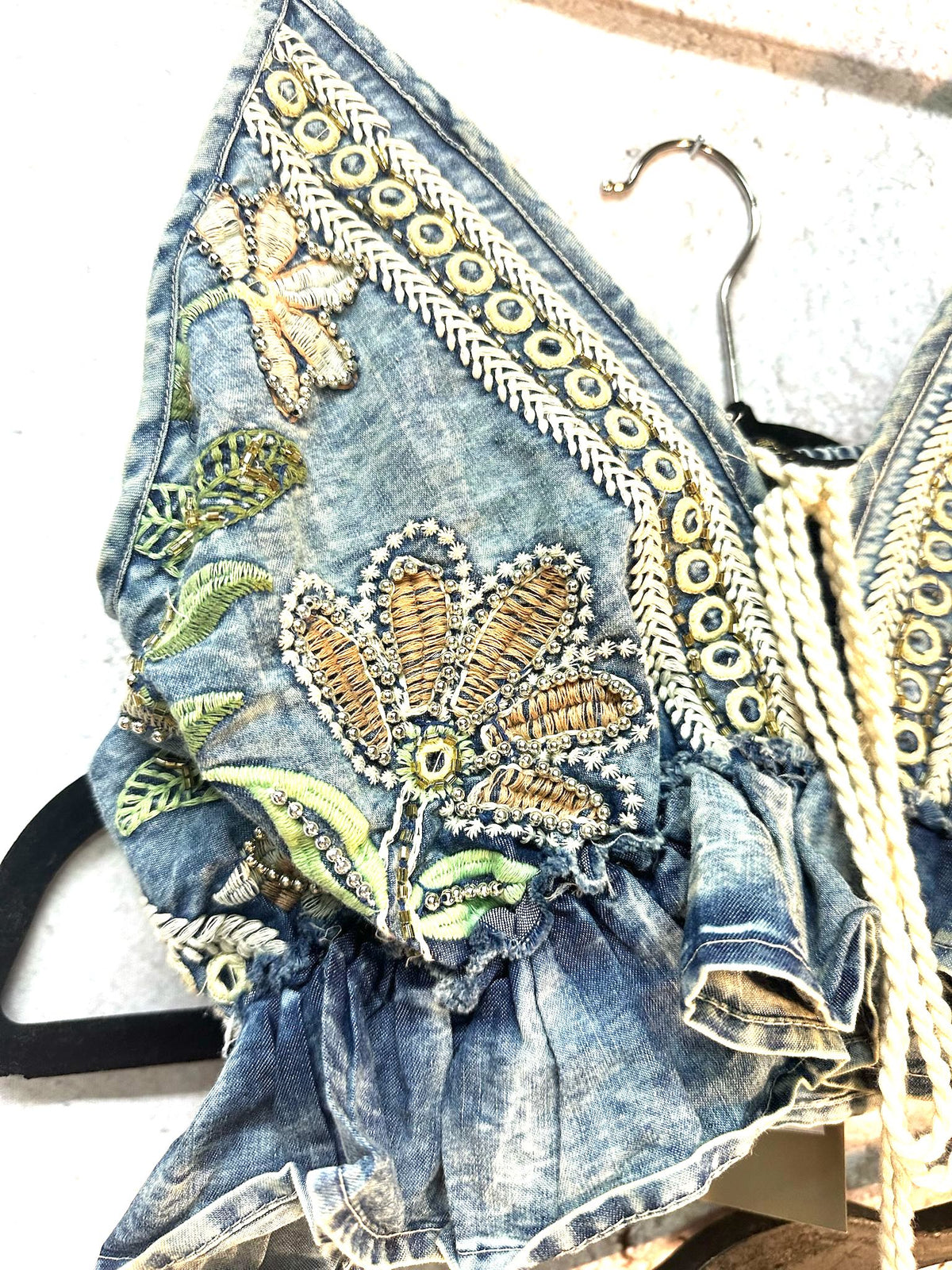 Rodeo Western Denim Skirt  + Bralette Set