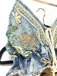 Rodeo Western Denim Skirt  + Bralette Set