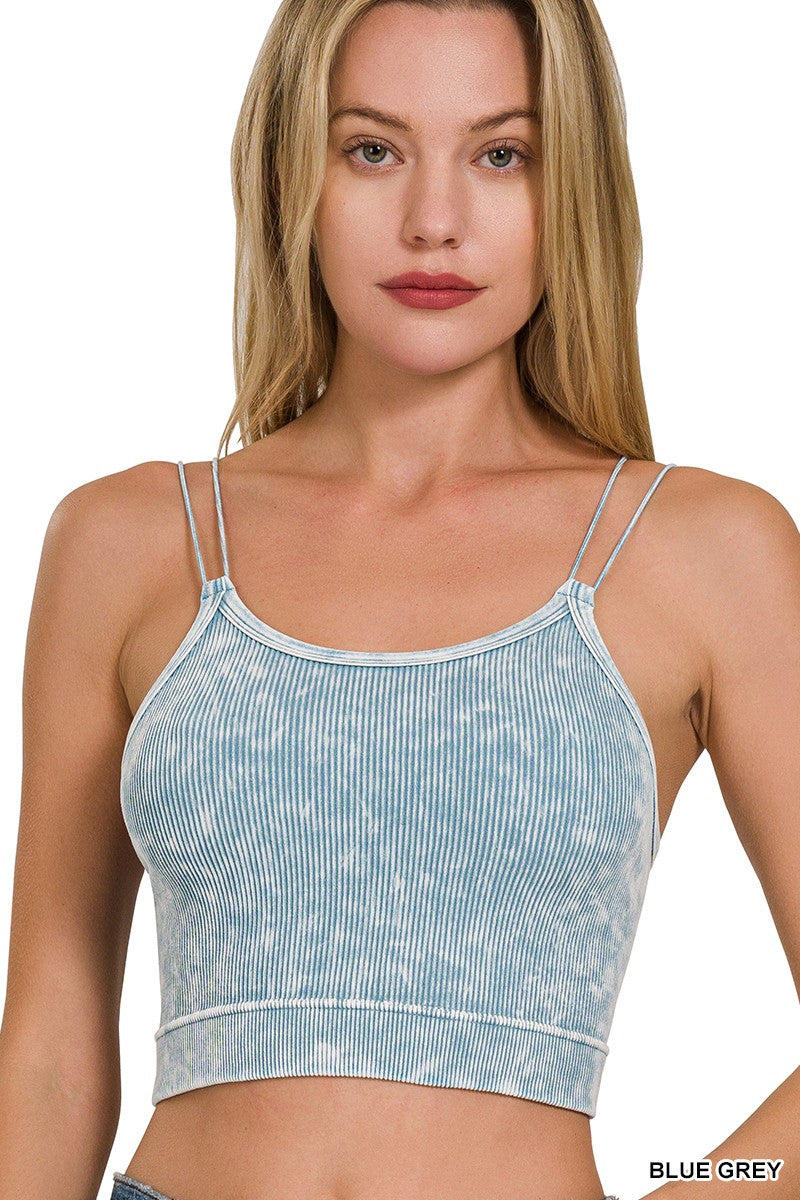 Washed Blue Double Strap Brami