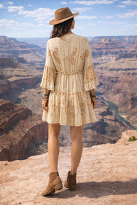 Paisley Tiered Lurex Flowy Dress