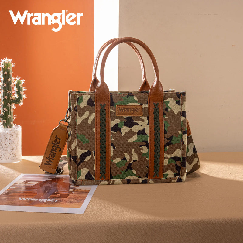 Wrangler Camo Print Tote/Crossbody - Olive