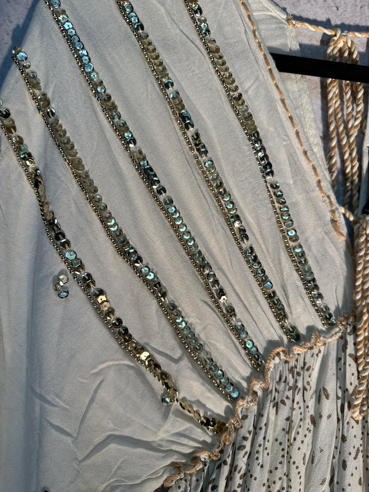 Lux Maxi Ivory Golden Dress