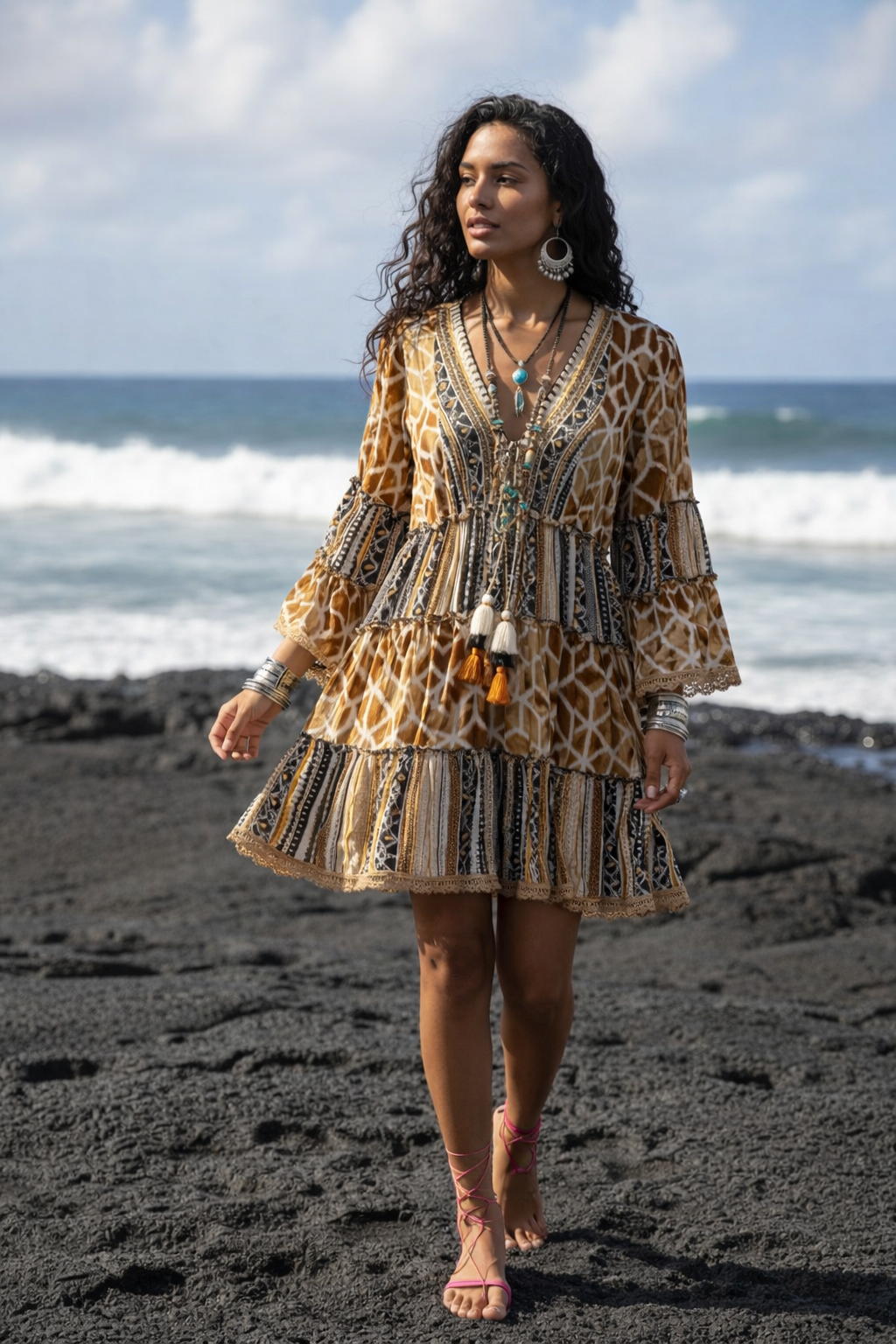 Tropical Tribal Boho Dress