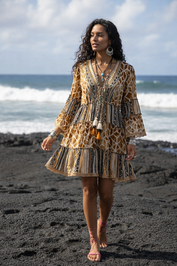 Tropical Tribal Boho Dress