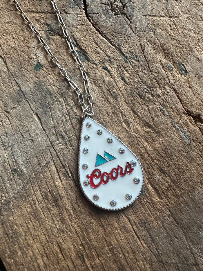 Coors Teardrop Necklace - White