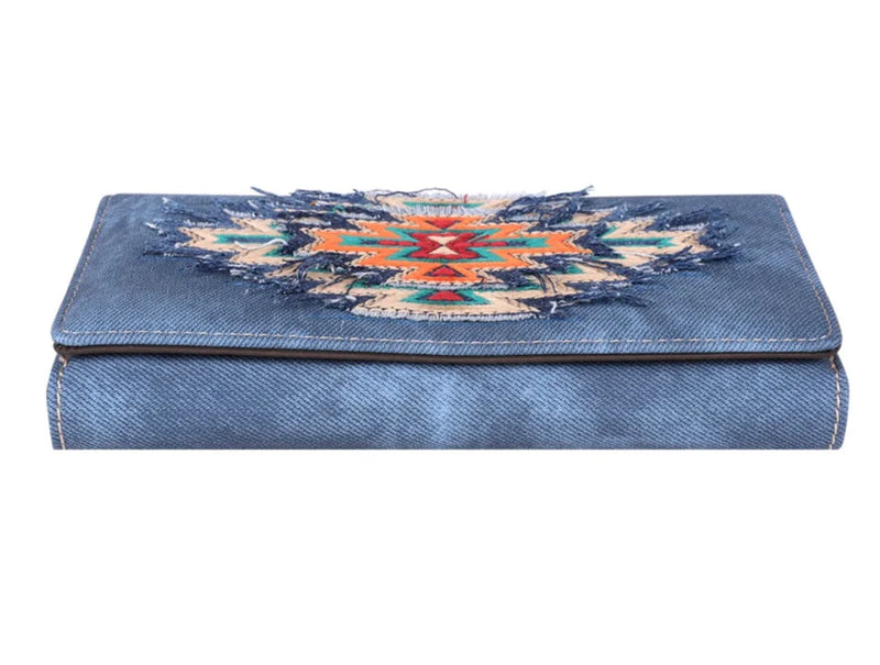 Montana West Aztec Collection Jean Denim Wallet