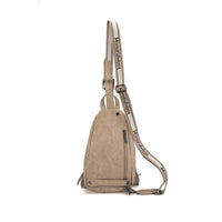 Tooled Fringe Sling Bag - Tan