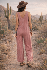 Bohemian Patchwork Rust Jumpsuit