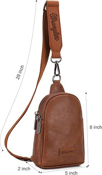 Wrangler Sling Bag/Crossbody/Chest Bag - Brown Leather