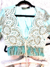 Lace + Shine Bohemian Skirt + Top Set - Azul