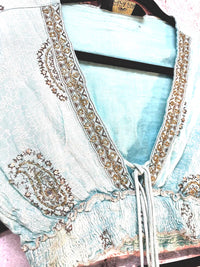 Sky Blue Bohemian Skirt + Top Set