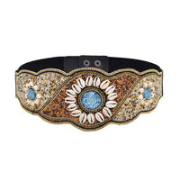 Gypsy Seashell Festival Statement Belt - Tan