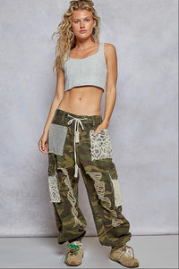 Boho Cargo Army Print Pants