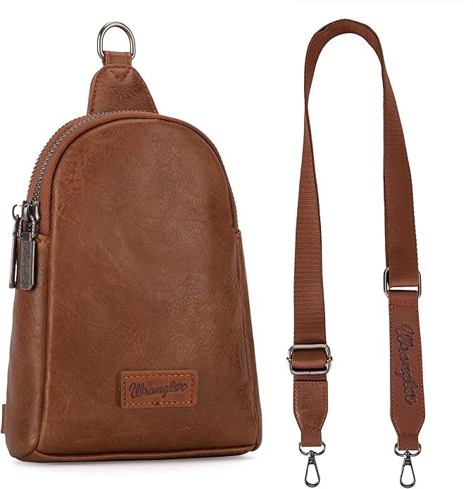 Wrangler Sling Bag/Crossbody/Chest Bag - Brown Leather