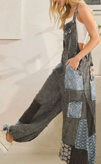 Boho Patchwork Overalls