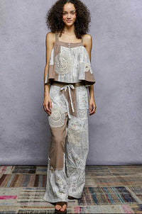 Boho Wide Leg Lace Pant - Mocha