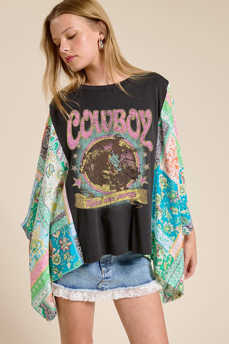 Cowboy Take Me Away Scarf Tee