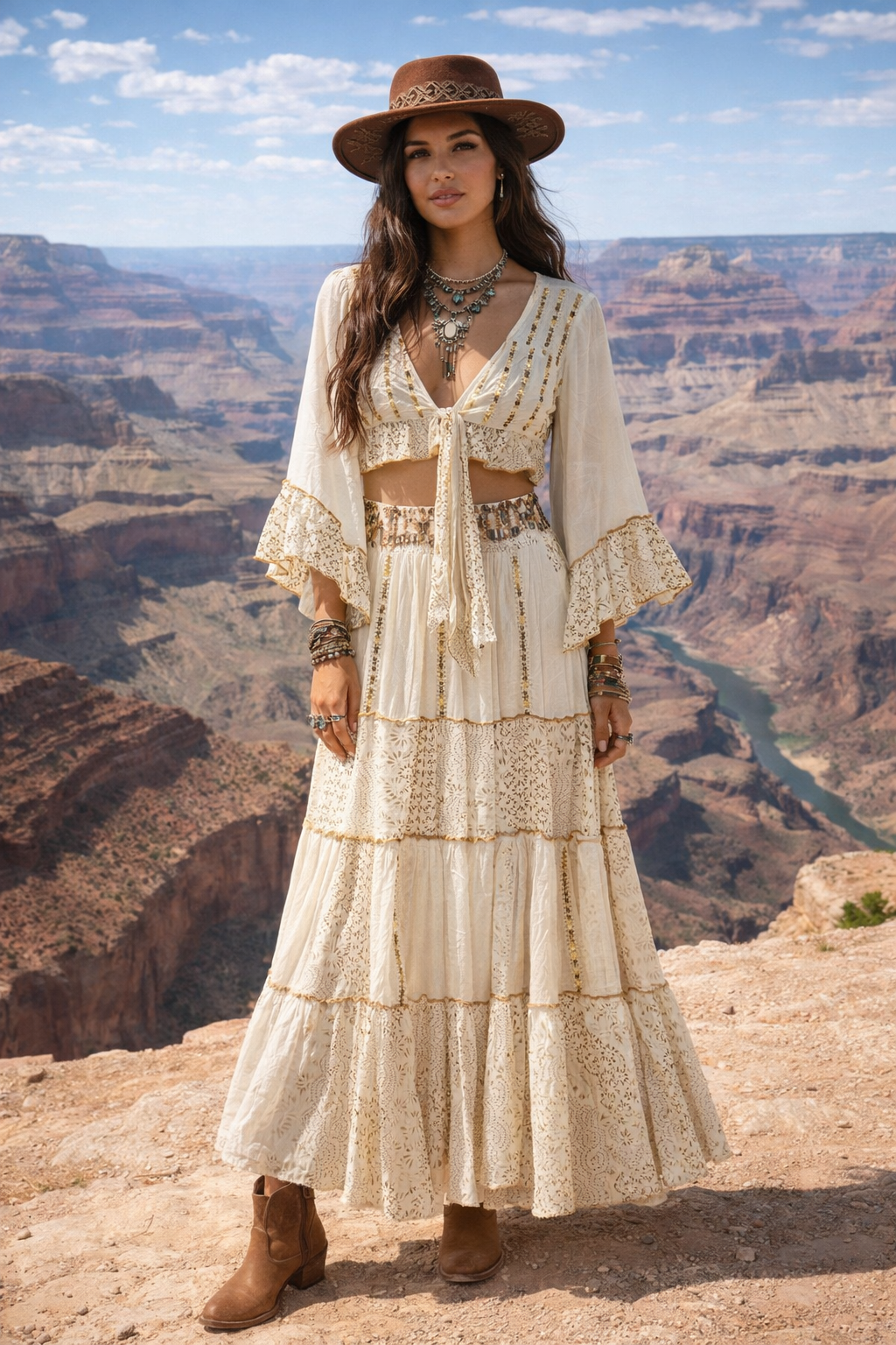 Wild + Free Bohemian Skirt + Top Set