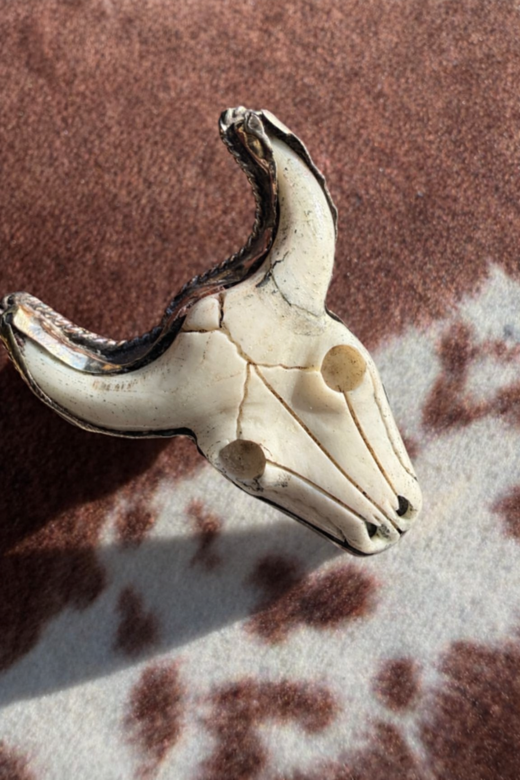 Bone Cow Skull Western Statement Ring