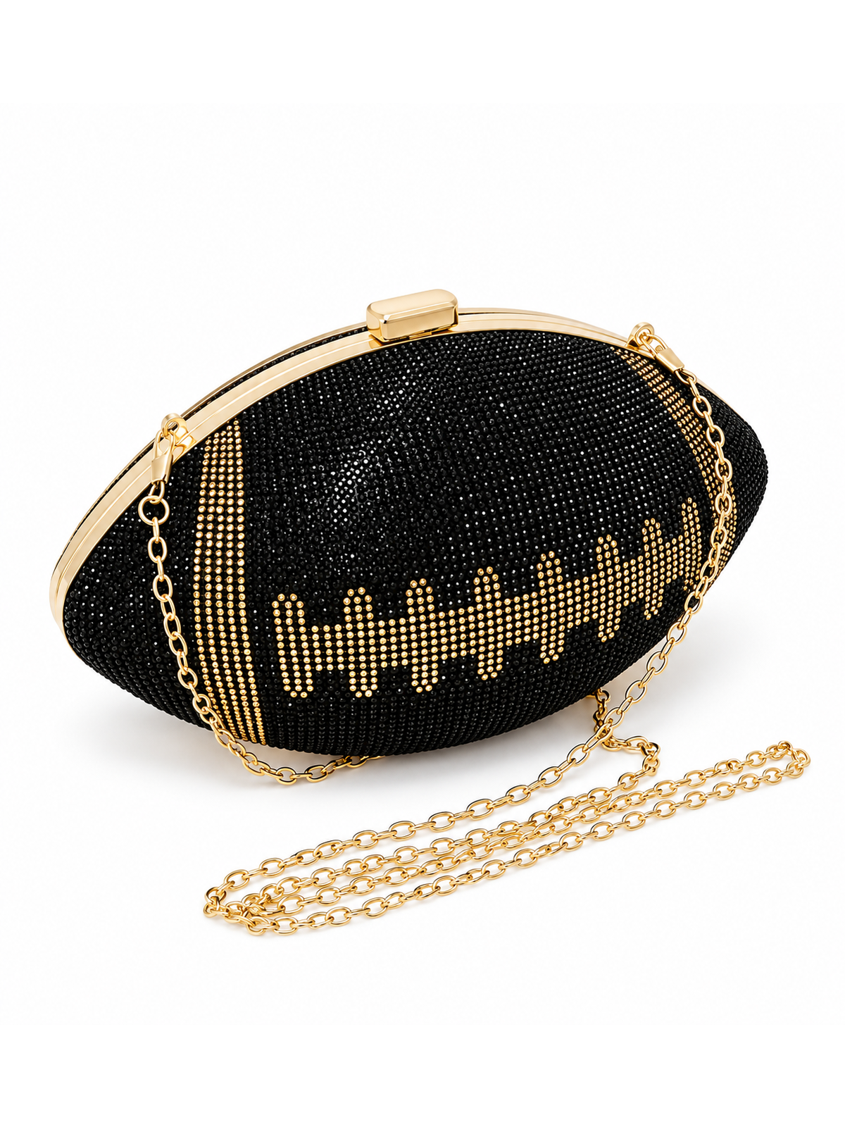 Football Embellished Crossbody - Black