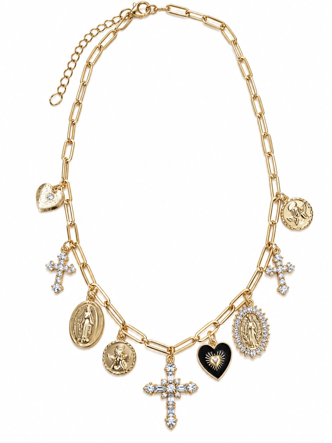 Cross Charm Statement Necklace