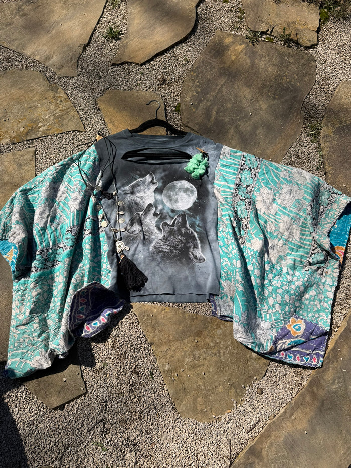 Howl at the Moon Kantha Tee