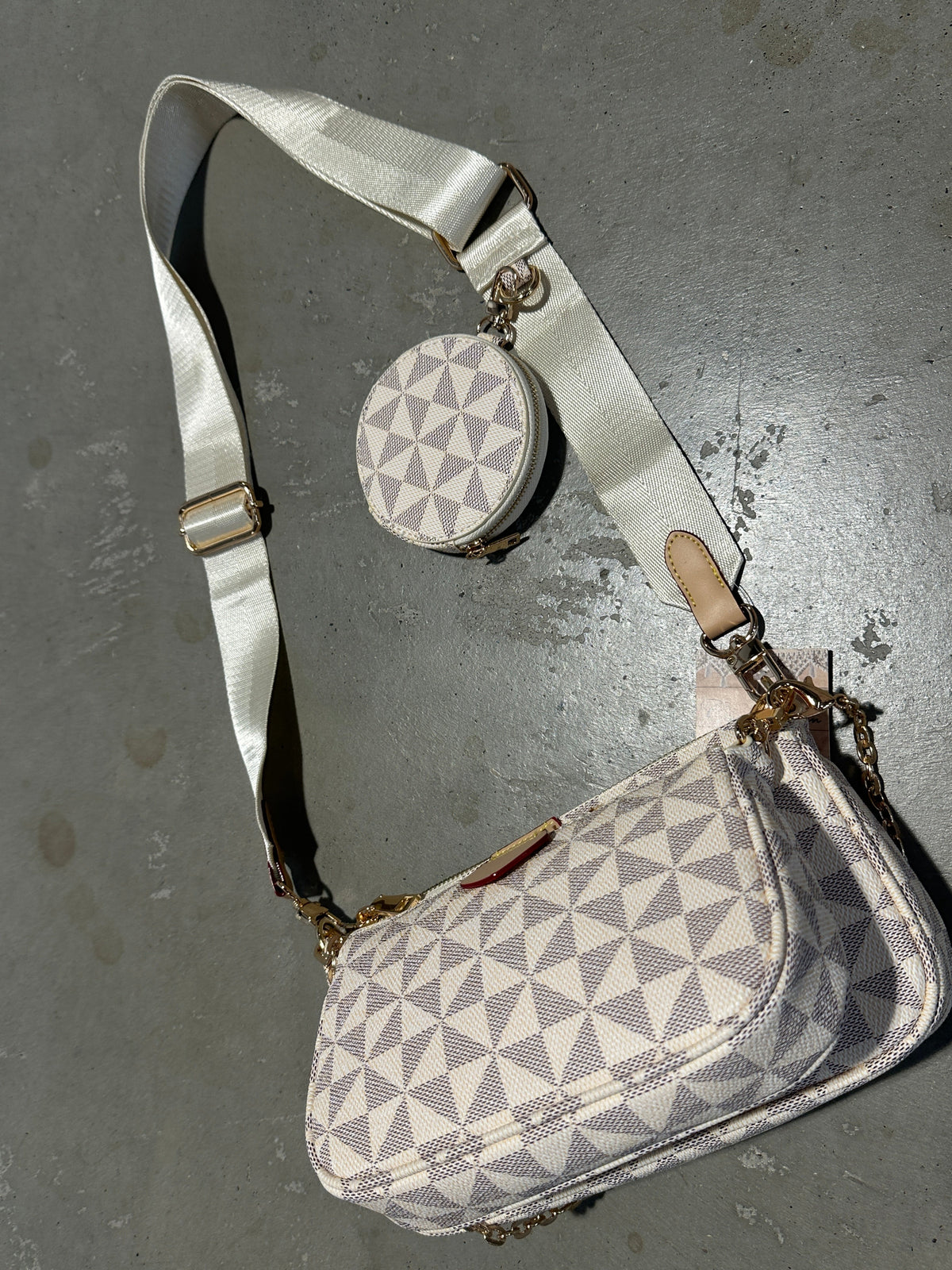 LV Inspired Lux Ivory Sling Bag