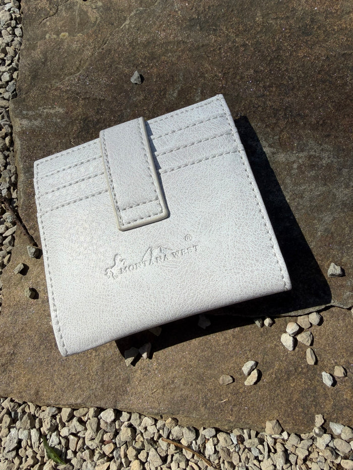 Montana West White Boot Stitch Wallet