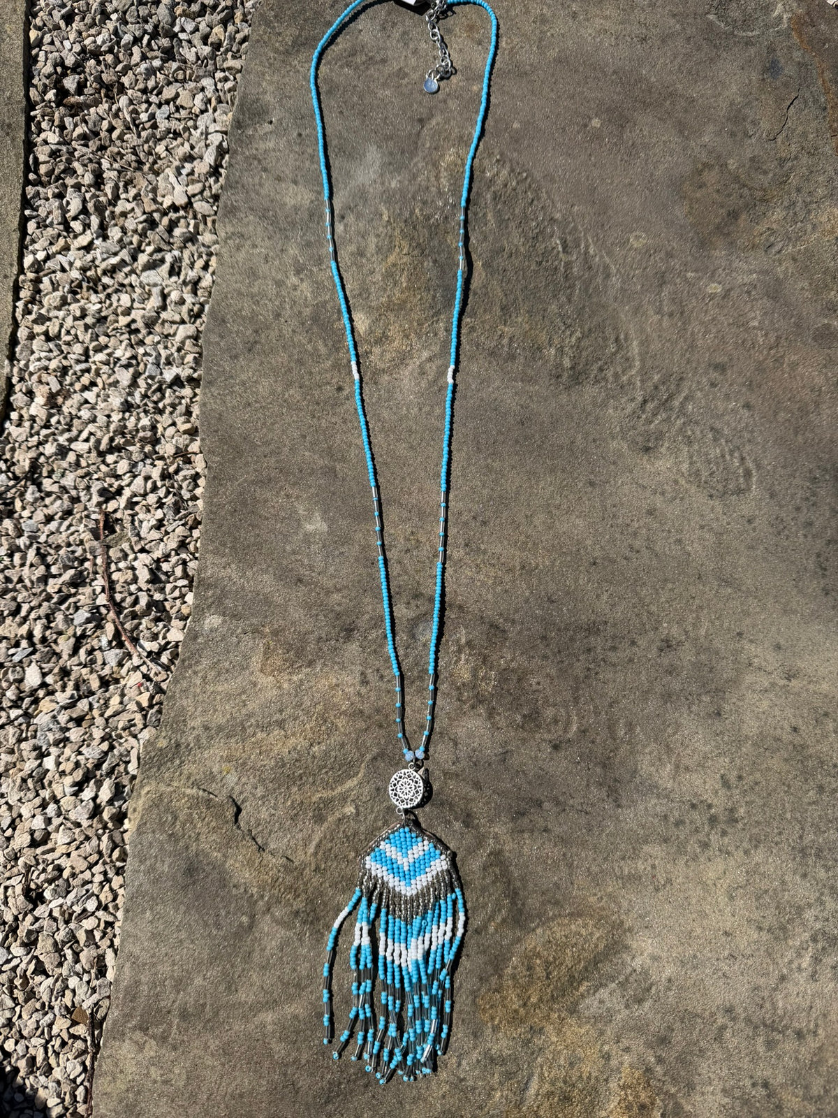 Desert Dreamer Beaded Necklace - Blue