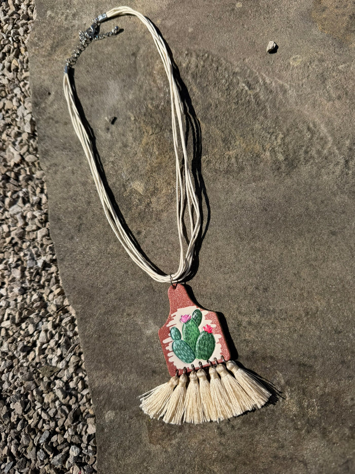 Rodeo Cactus Tassel Necklace