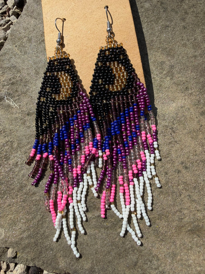 Over the Moon Beaded Earrings