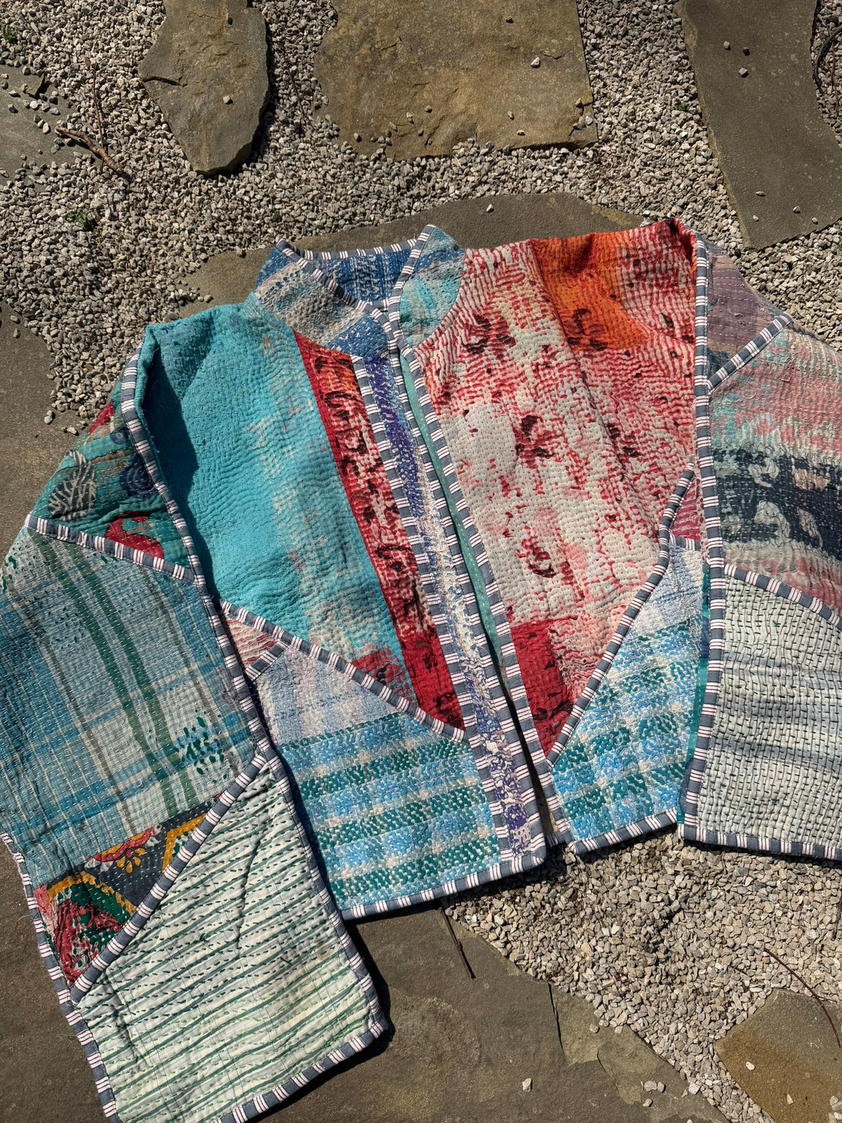 Bohemian Vintage Kantha Reversible Handmade Short Style Jacket - Hailey